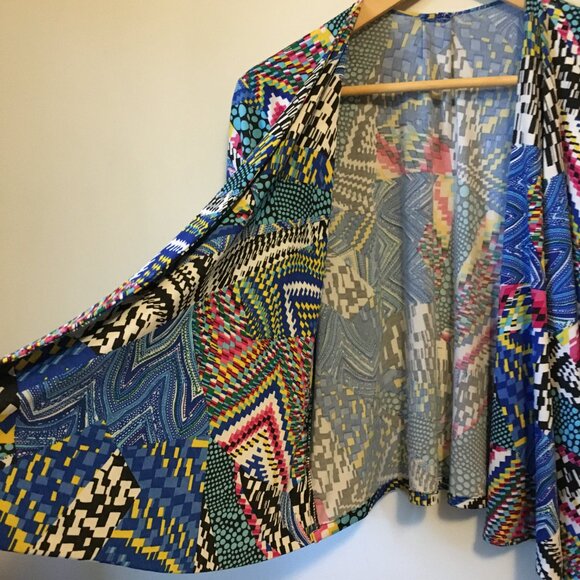 Midnight Circus Rainbow Rave Handmade Cascading Collar Cardigan - Picture 10 of 16